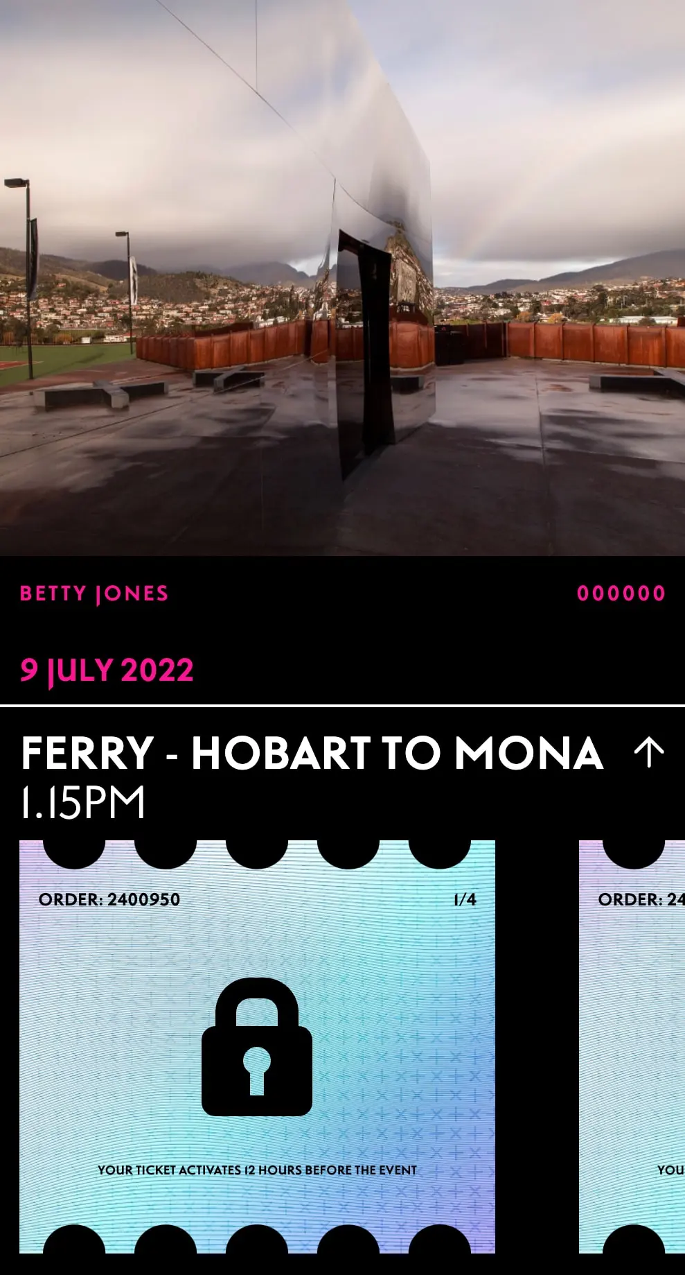 Museum of Old and New Art example ticket 